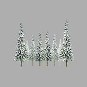 JTT Scenery 92006 N scale snow spruce trees 2 to 4 inch 36 pack