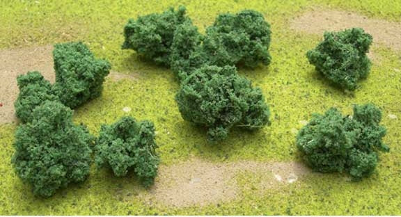JTT 95062 extra-coarse foliage clumps and undergrowth — scenery application example