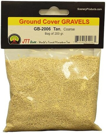 JTT 95206 tan coarse gravel, 200-gram retail bag
