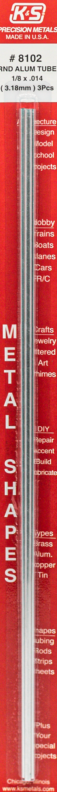 K&S Engineering 1/8-Inch Aluminum Tubes, 3 Pack– product image