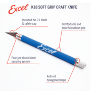Excel Blades K18 Grip-On Knife With Extra Blades (19019) product view 9