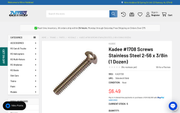 Kadee #1708 stainless steel 2-56 x 3/8 inch screws
