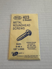 Kadee #403 0-48 x 3/8 inch screws
