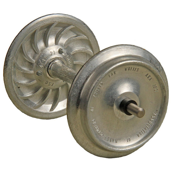 Kadee 951 uncolored ribbed-back metal wheelset for G and 1 Scale