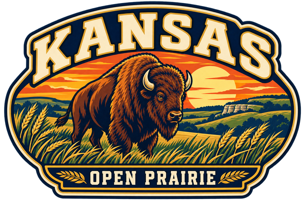 Kansas heritage badge embroidery artwork