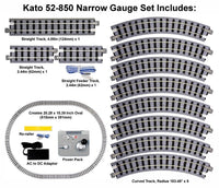 Narrow-Gauge UNITRACK Oval Track Set with Kato Power Pack Standard SX (52-850) exact product view 3