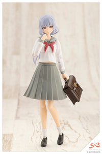 Kotobukiya JK071 Kuon Yakushiji Touou High School Uniform Dreaming Style Diamond Heroine 1/10 kit, front view with school bag; assembled and painted demonstration.