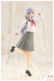 Kotobukiya JK071 Kuon Yakushiji Touou High School Uniform Dreaming Style Diamond Heroine 1/10 kit, waving pose; assembled and painted demonstration.