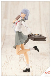 Kotobukiya JK071 Kuon Yakushiji Touou High School Uniform Dreaming Style Diamond Heroine 1/10 kit, popsicle and school bag pose; assembled and painted demonstration.
