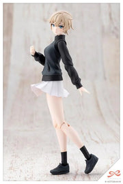 Kotobukiya JK088 Rui Saotome Touou High School Tracksuit Dreaming Style Midnight Onyx 1/10 model kit, walking pose; assembled demonstration.