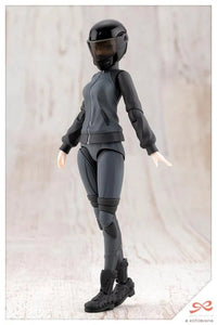 Kotobukiya JK088 Rui Saotome Touou High School Tracksuit Dreaming Style Midnight Onyx 1/10 model kit, riding body and full-face helmet; assembled demonstration.