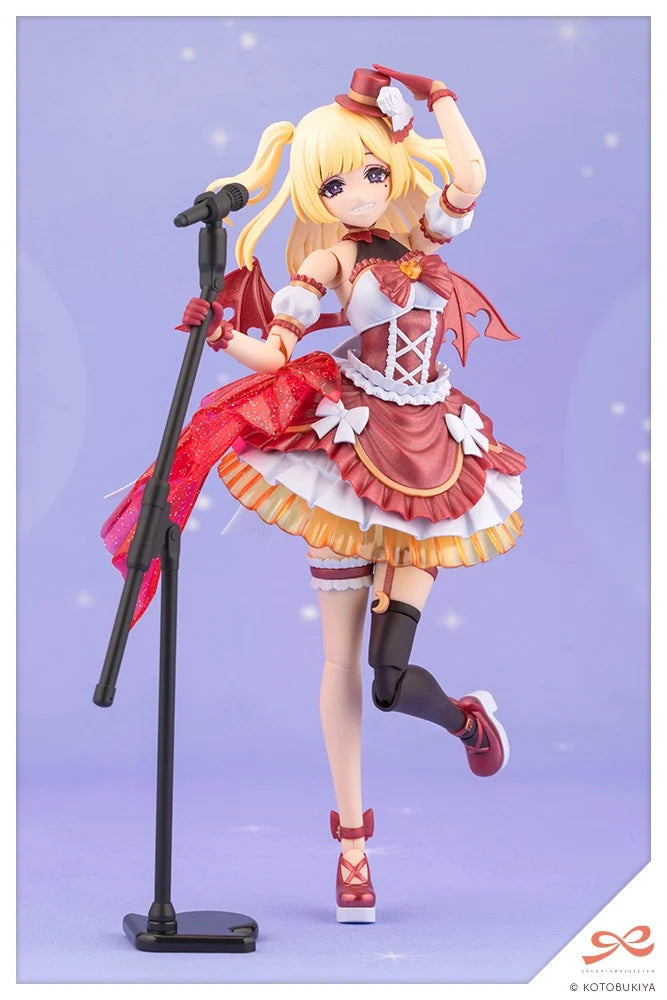 Kotobukiya JK089 Yue Kisaragi Diva Costume Dreaming Style Strawberry Moon 1/10 model kit, microphone pose; assembled demonstration.