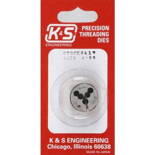 K&S Engineering 417 2-56 threading die in retail packaging