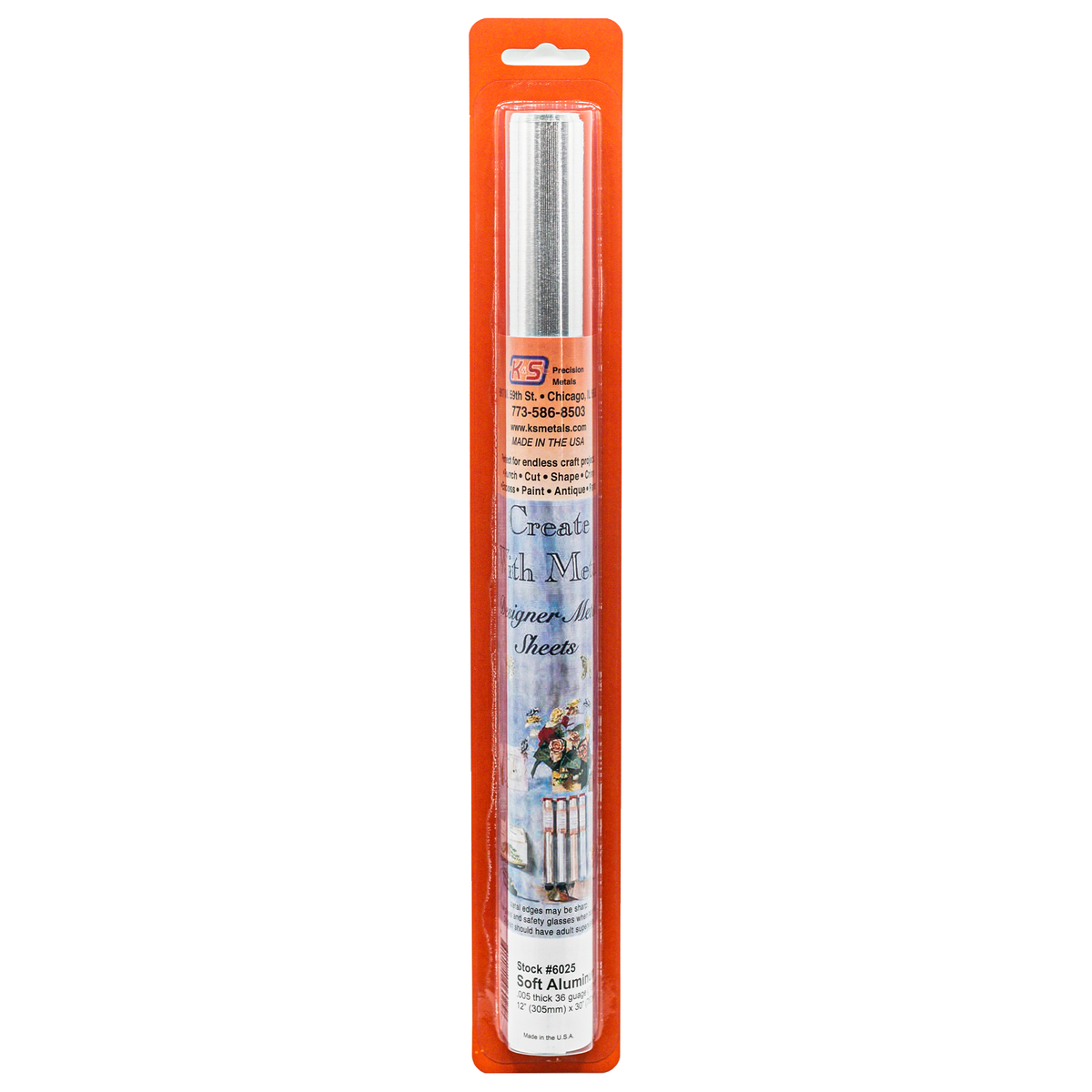 K&S Precision Metals 6025 aluminum crafting foil 0.005 x 12 x 30 inch roll