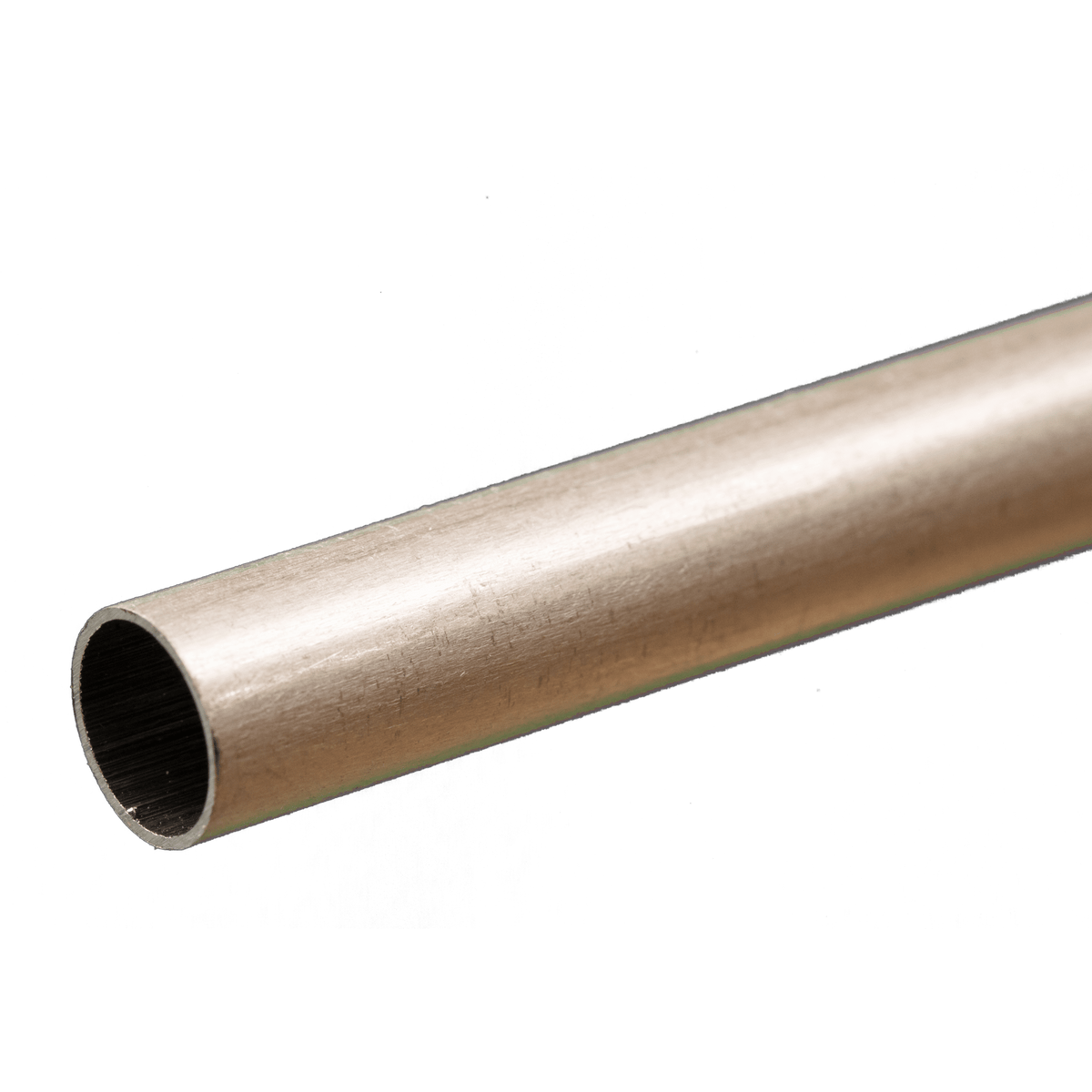 K&S 9808 round aluminum tubing, 9 mm outside diameter, 0.45 mm wall and 300 mm length, manufacturer profile photograph.