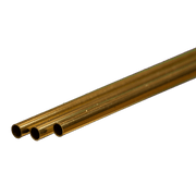 K&S 9834 round brass tubing, 3 mm outside diameter, 0.225 mm wall and 300 mm length, manufacturer profile photograph.