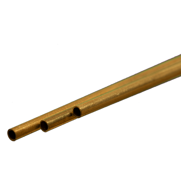 K&S 9835 round brass tubing, 3.5 mm outside diameter, 0.225 mm wall and 300 mm length, manufacturer profile photograph.