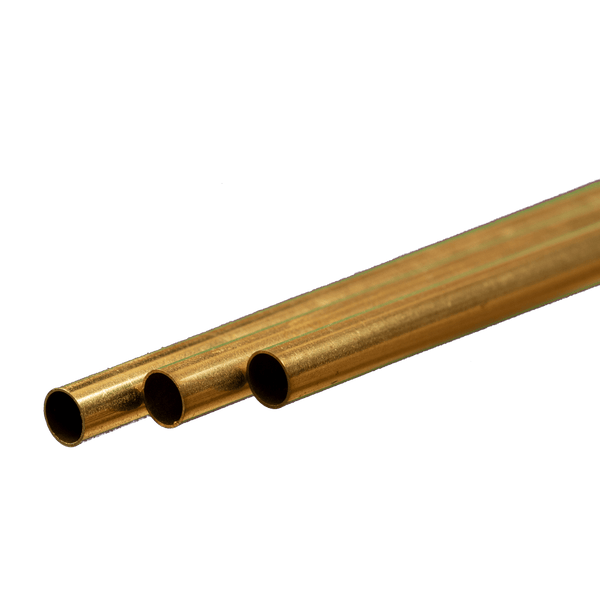 K&S 9837 three round brass tubes showing their hollow ends