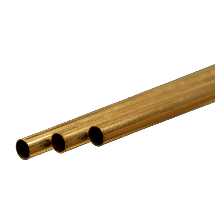 K&S 9837 three round brass tubes showing their hollow ends