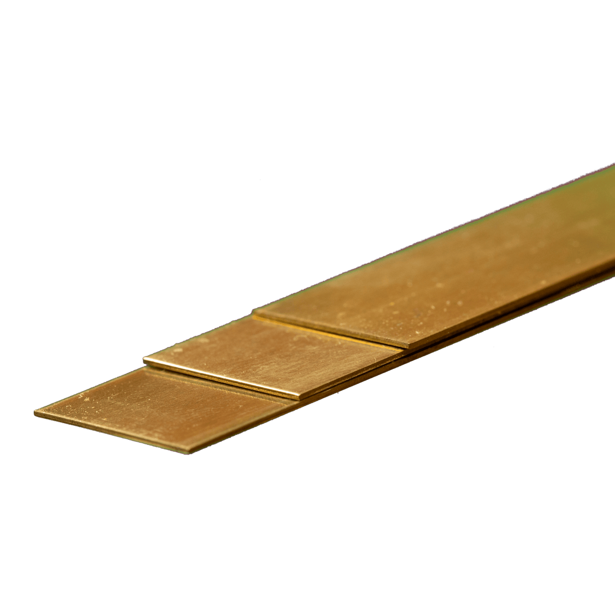 K&S 9842 brass strips, 0.5 mm thick by 18 mm wide — close-up