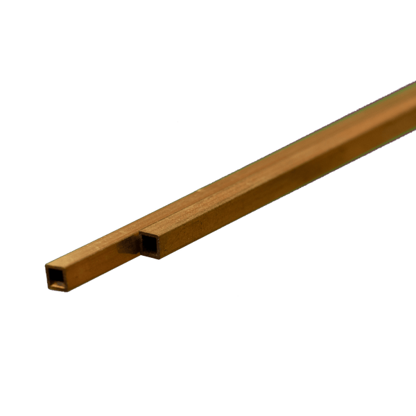K&S 9851 square brass tubes, 3 mm outside width — end detail