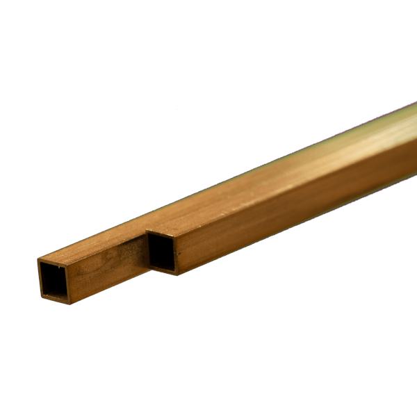 K&S 9853 square brass tubes, 5 mm outside width — end detail