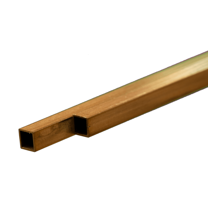 K&S 9853 square brass tubes, 5 mm outside width — end detail