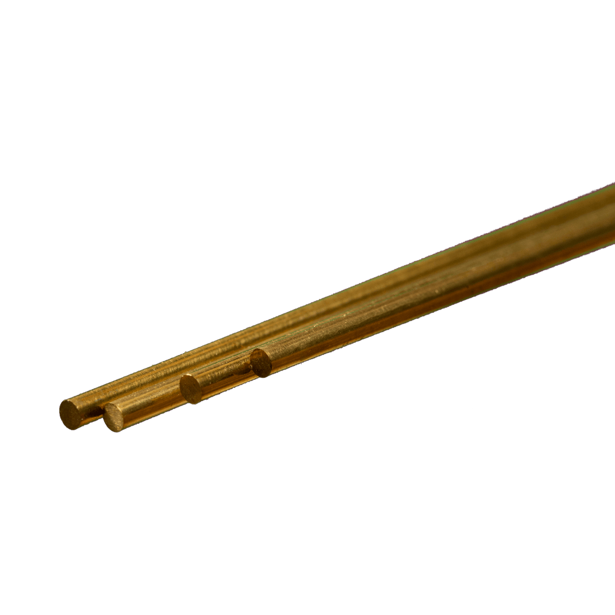 K&S 9864 round brass rods, 2.5 mm diameter, four pieces — end detail