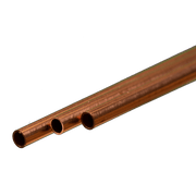 K&S 9872 round copper tubes, 4 mm outside diameter, three pieces — end detail