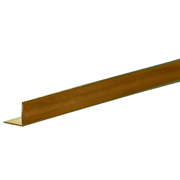 K&S 9882 brass angle, 1/4-inch legs — profile close-up