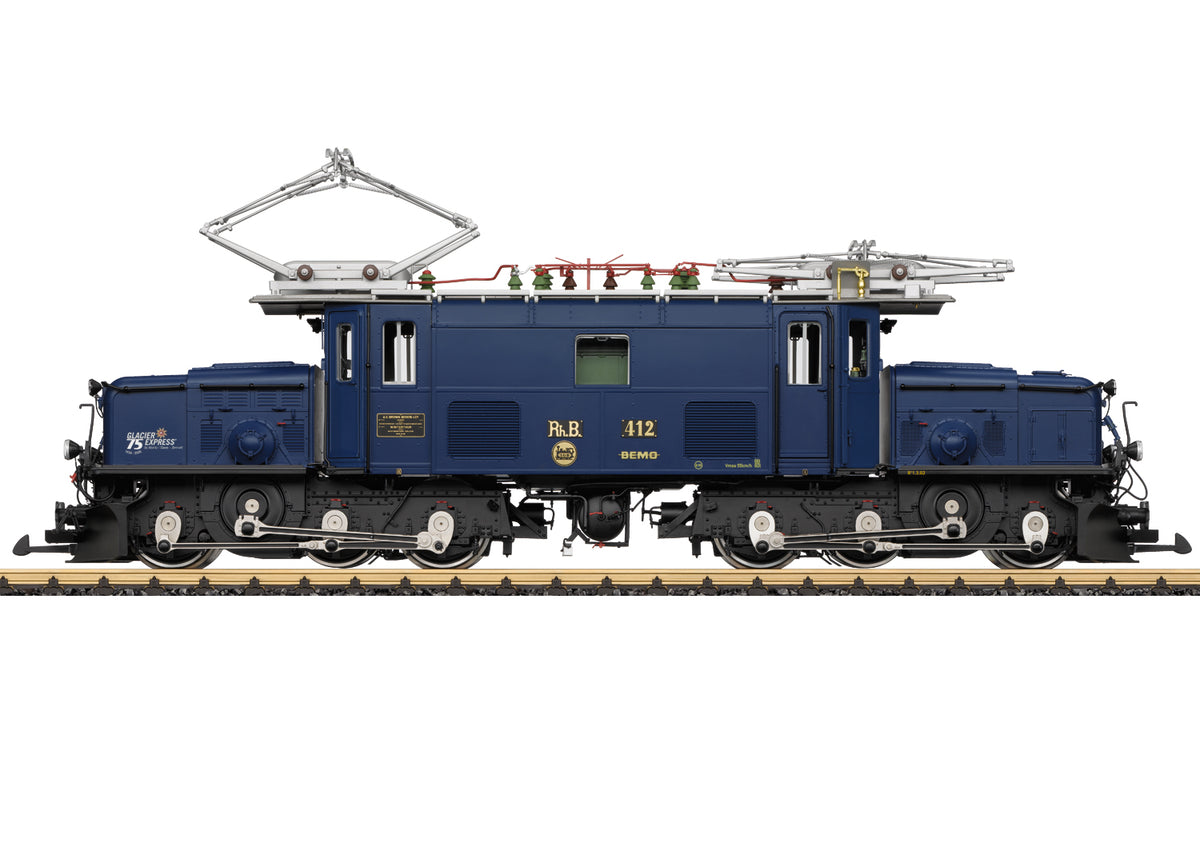 LGB 26602 RhB Ge 6/6 I Crocodile electric locomotive number 412 in blue - side view
