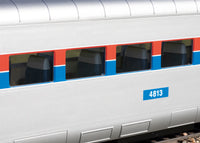 LGB 36601 Amtrak Phase I coach number 4813 - windows, seating and car number detail
