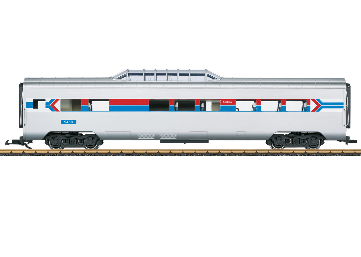 LGB 36603 Amtrak Phase I Vista Dome car number 9458 - side view