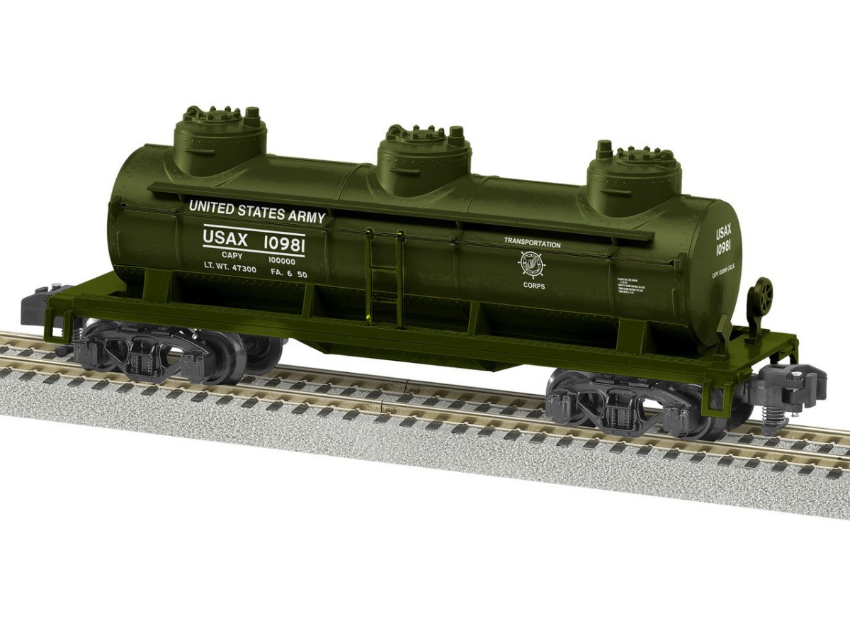 Lionel 2219200 S Scale US Army 3-Dome Tankcar #10981 - A/F– product image