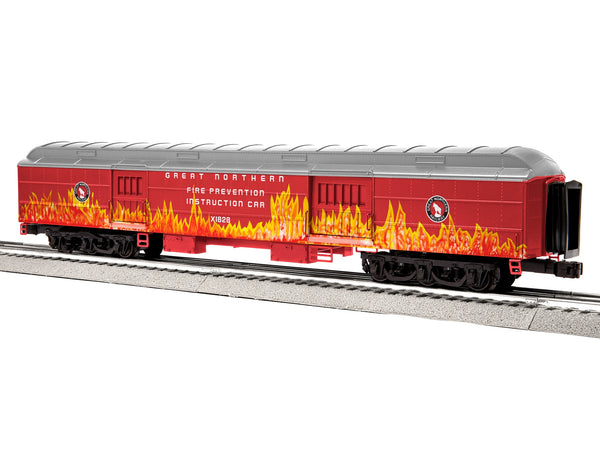 Lionel 2427260 Great Northern fire prevention instruction car X1828 with red flame livery