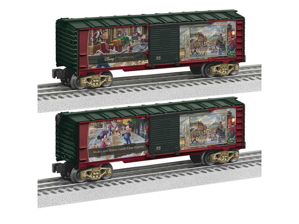 Lionel 2428150 Disney Mickey and Minnie Candy Cane Express boxcar with Thomas Kinkade Studios artwork
