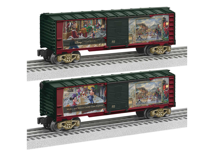 Lionel 2428150 Disney Mickey and Minnie Candy Cane Express boxcar with Thomas Kinkade Studios artwork