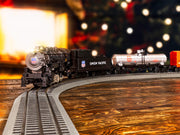 Lionel 2523160 Union Pacific Flyer LionChief Bluetooth 5.0 train set, train displayed in a holiday setting; background decorations not included