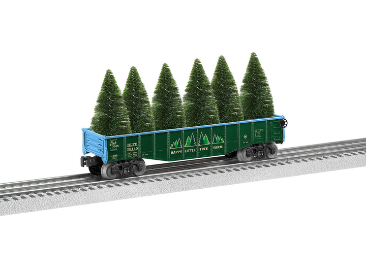 Lionel 2528440 Bob Ross Happy Little Tree Farm gondola HLTF 28440 with six evergreen trees
