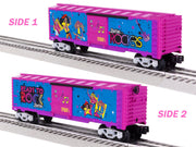 Lionel 2528460 Barbie 1980s boxcar, both sides of the single car shown
