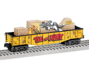 Lionel 2528520 Tom and Jerry chasing gondola, opposite three-quarter manufacturer view