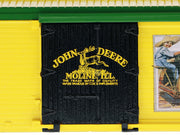 Lionel 2528630 John Deere Waterloo Boy reefer, close-up of John Deere logo on the black door