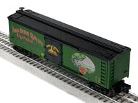 Lionel 2528640 John Deere Quality reefer, elevated three-quarter view showing roof and end