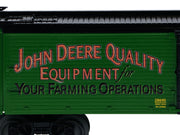 Lionel 2528640 John Deere Quality reefer, close-up of John Deere Quality Equipment lettering