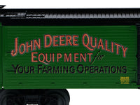 Lionel 2528640 John Deere Quality reefer, close-up of John Deere Quality Equipment lettering
