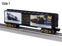 Lionel 2538040 Railroad Museum of Pennsylvania 50th anniversary boxcar, side one three-quarter view