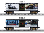 Lionel 2538040 Railroad Museum of Pennsylvania 50th anniversary boxcar, manufacturer comparison showing both sides of the same boxcar