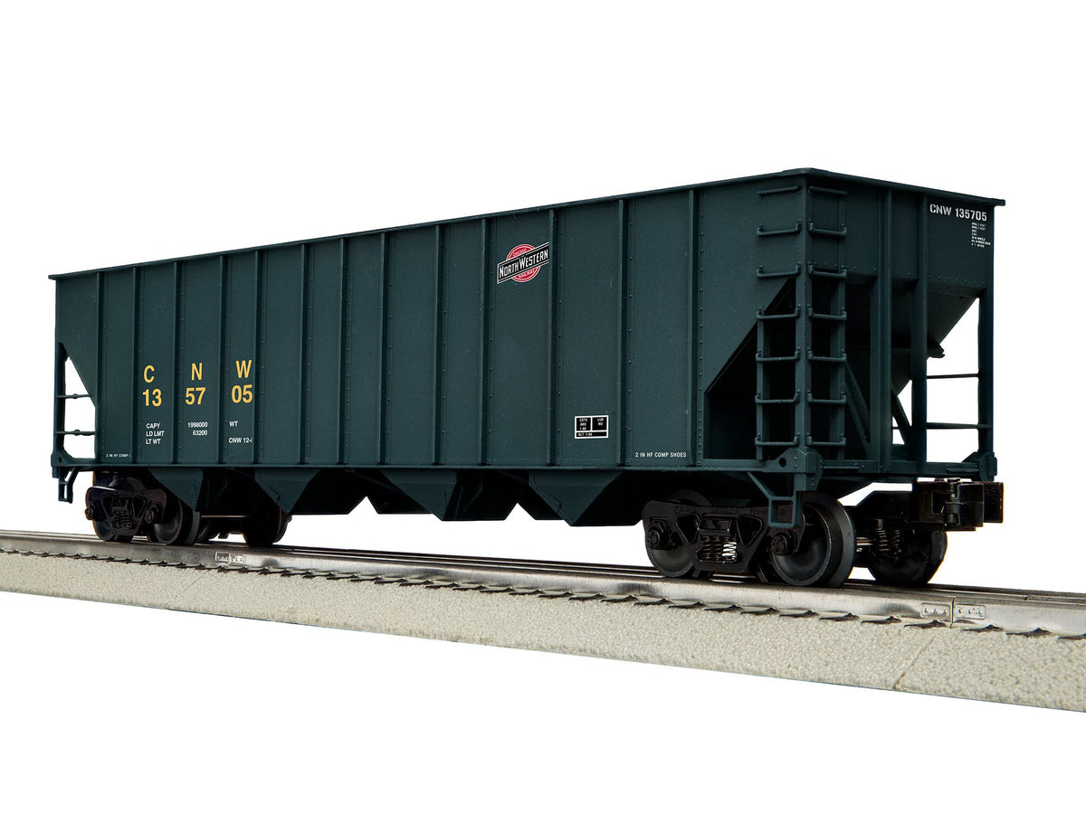 Lionel 2542255 Chicago and North Western four-bay hopper three-pack B, included car CNW 135705
