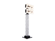 Lionel 6-82013 double floodlight tower illuminated angled view.