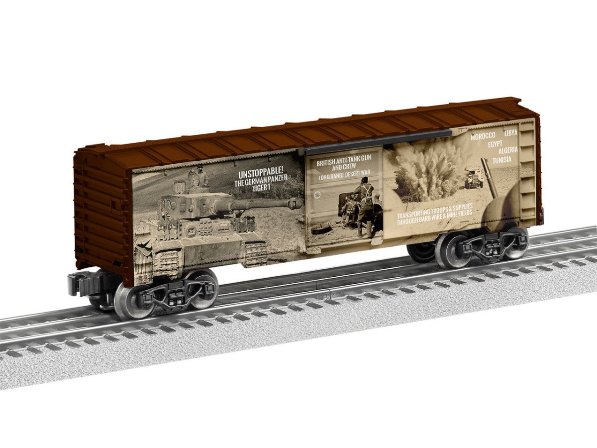 Lionel O Scale WWII Africa Campaign MUSA Boxcar - 2138130 — exact product reference
